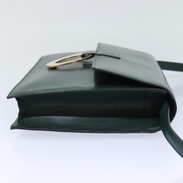 CELINE Clutch Bag Leather 2way Green 84214 Fashion