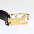 CELINE Horse Carriage Belt Leather 35.4  -37.8   Black Gold 54945 on Sale