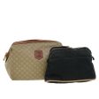 CELINE Hermes Clutch Pouch Canvas 2Set Beige Black yk6757B Online Hot Sale