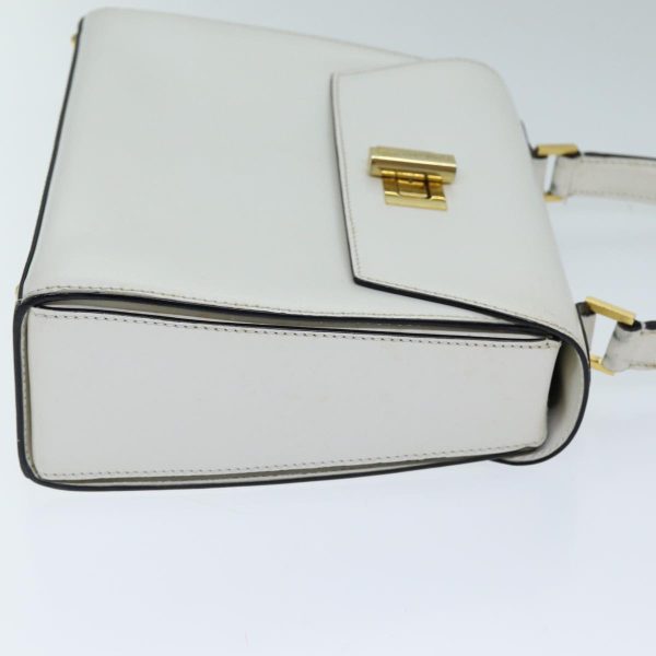 CELINE Hand Bag Leather 2way White 73590 For Sale