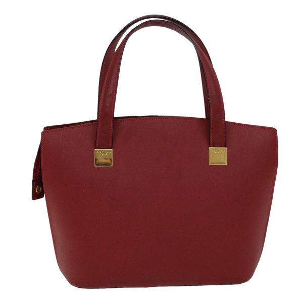 CELINE Hand Bag Leather Red 76090 Fashion