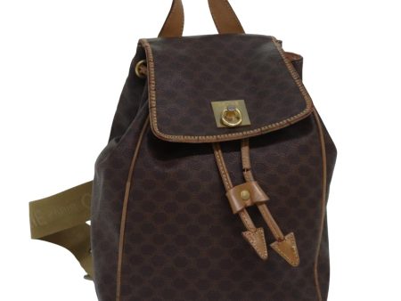 CELINE Macadam Canvas Backpack PVC Brown hk1383 on Sale