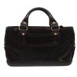 CELINE Hand Bag Enamel Harako Leather Dark Brown 45710 Online Sale