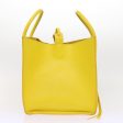 CELINE Gauge Phantom Hand Bag Leather Yellow 55633 For Sale