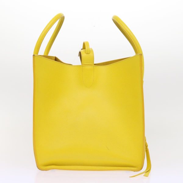 CELINE Gauge Phantom Hand Bag Leather Yellow 55633 For Sale