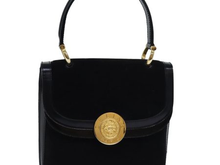 CELINE Hand Bag Suede Leather Black 81635 Hot on Sale