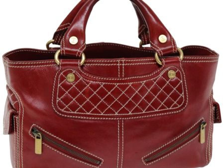 CELINE Hand Bag Leather Red 76145 Supply