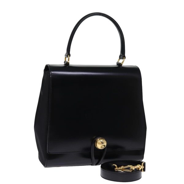 CELINE Hand Bag Patent leather 2way Black 76412 on Sale