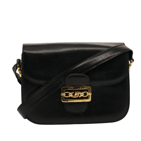 CELINE Horse Carriage Shoulder Bag Leather Black bs14806 Online now