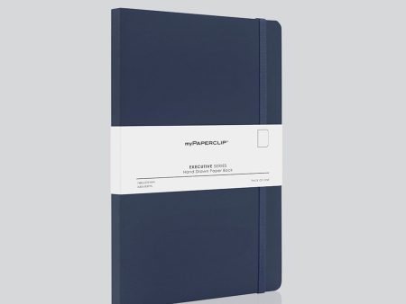 myPAPERCLIP Executive Series Soft Cover Notebook - Blue - A5 - Plain For Discount