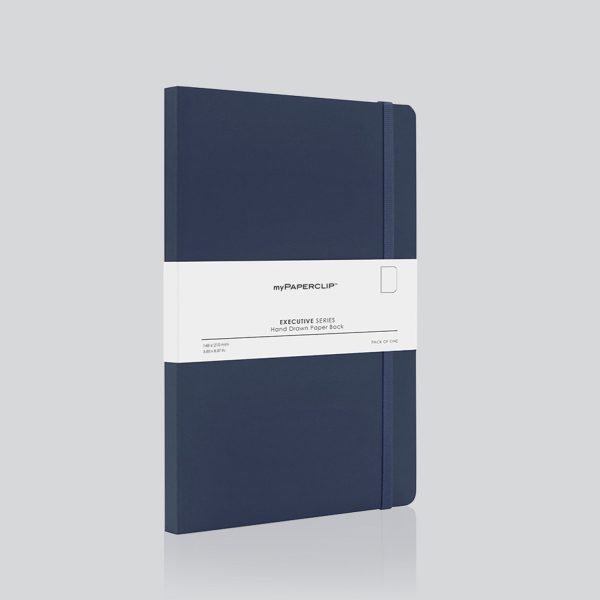 myPAPERCLIP Executive Series Soft Cover Notebook - Blue - A5 - Plain For Discount