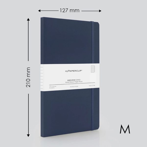 myPAPERCLIP Executive Series Soft Cover Notebook - Blue - Medium - Ruled Discount