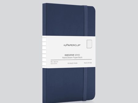 myPAPERCLIP Executive Series Soft Cover Notebook - Blue - Small - Plain Discount