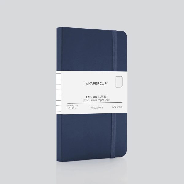 myPAPERCLIP Executive Series Soft Cover Notebook - Blue - Small - Plain Discount