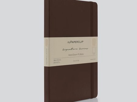 myPAPERCLIP Signature Series Soft Cover Notebook - Brown - A5 - Squared Sale