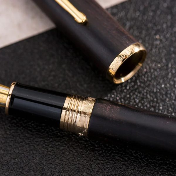 Hongdian 660 Wood Fountain Pen - Black GT Online now