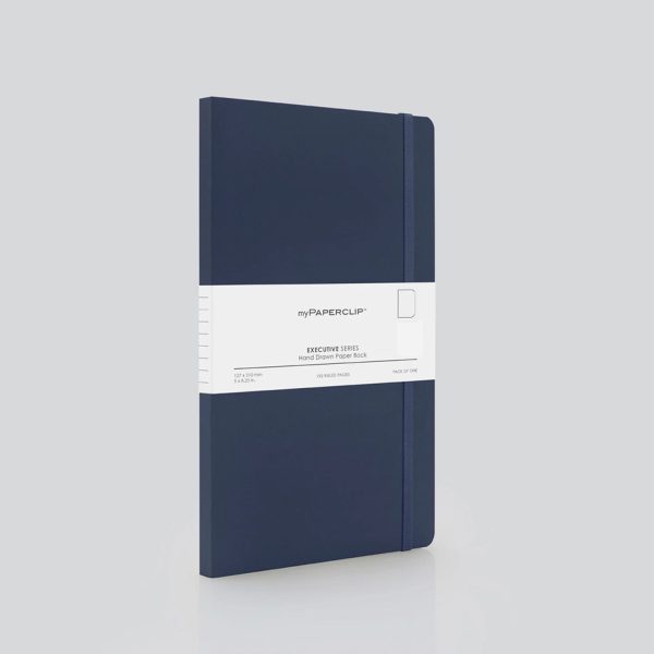 myPAPERCLIP Executive Series Soft Cover Notebook - Blue - Medium - Plain Online