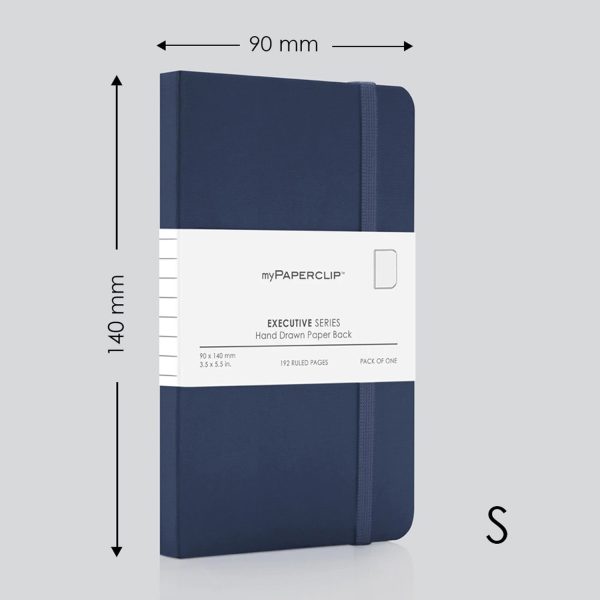 myPAPERCLIP Executive Series Soft Cover Notebook - Blue - Small - Plain Discount