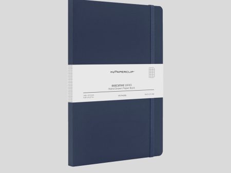 myPAPERCLIP Executive Series Soft Cover Notebook - Blue - A5 - Squared on Sale