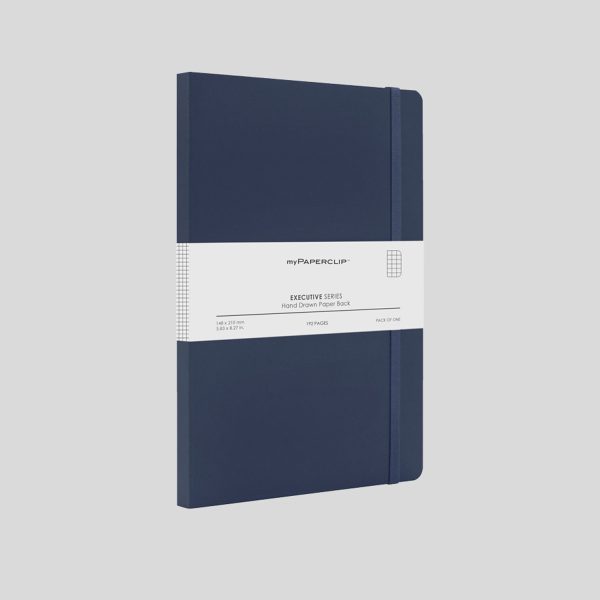 myPAPERCLIP Executive Series Soft Cover Notebook - Blue - A5 - Squared on Sale