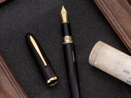 Hongdian 660 Wood Fountain Pen - Black GT Online now