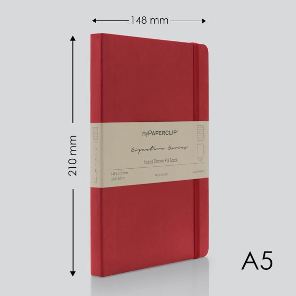 myPAPERCLIP Signature Series Soft Cover Notebook - Red - A5 - Ruled Discount