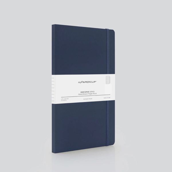 myPAPERCLIP Executive Series Soft Cover Notebook - Blue - Medium - Ruled Discount